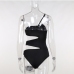 7Hollow Out Patch One Piece Swimsuit Women