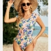 1Hollow Out Sleeveless Floral One-Piece Swimsuits