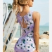 6New Crew Neck Print One Piece Swimsuit