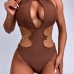 1Nylon Hollow Out Halter Sleeveless Swimsuits For Women