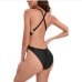 4Open Back Solid One Piece Swimsuit