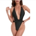 1Open Back Solid One Piece Swimsuit