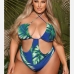 1Plus Size Leopard Print One Piece Swimsuit