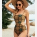 3Printed Hollow Out  Camisole Swimsuits For Women