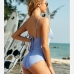 3Ruched Backless V Neck Sleeveless One-Piece Swimsuits