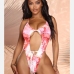 4Seductive Tie Dye  V Neck Sleeveless One Piece Swimsuits