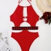 3Sexy Cutout Printed Ladies One Piece Swimsuit