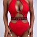 1Sexy Cutout Printed Ladies One Piece Swimsuit