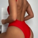 3Sexy Hollow Out  Solid Backless One-Piece Swimsuit