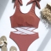 6Side Cutout  Pure Color One Piece Swimsuit