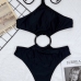 3Trendy Summer Circular Ring One Piece Swimsuit