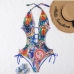7Tribal Printed Open Back One Piece Swimsuit