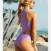 5V Neck Beach Cut Out Sleeveless One-Piece Swimsuits