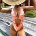 3V Neck Tie Wrap Backless One Piece Swimsuit 