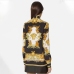 3Leisure Tie Neck  Printed Long Sleeve Blouse For Women