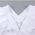 10New Spring Ruffle Long Sleeve White Blouse Women