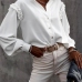 1Stringy Selvedge White V Neck Ladies Blouse