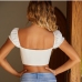 4Trendy Zipper Short Sleeve Crop Tops For Women
