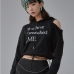 1  Fashion Letter Printed Cold Shoulder Hoodies