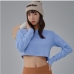 10Casual Fall Solid Crewneck Long Sleeve Cropped Sweatshirts