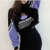3Contrast Color Printed Turtleneck Sweatshirts For Women