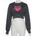 7Heart Printed Chain Decor Sweatshirts For Women