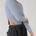 7  Fashion Solid Irregular Villus Long Sleeve Sweater