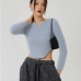 9  Fashion Solid Irregular Villus Long Sleeve Sweater