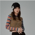 5Striped  Fall Long Sleeve Cropped Tops For Women