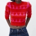 1Trendy Red Knitted Pullover Sweaters For Women