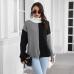 8Turtle Neck Contrast Color Long Sleeve Sweater