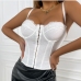 3 Backless Pure Color Bandage White Camisole Top