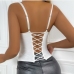 4 Backless Pure Color Bandage White Camisole Top