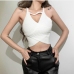 3 Backless Pure Color Hollow Out Cropped Camisole