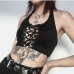 3 Chain Hollowed Out Bandage Halter Tank Top