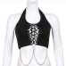 6 Chain Hollowed Out Bandage Halter Tank Top