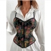 1 Chic Front Zipper Embroidery Camisole For Women