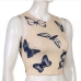 8  Fashion Butterfly Pattern Sleeveless Crop Tank Top