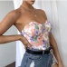 1 Flower Printing Strapless Backless Sexy Tank Top