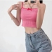 3 Knitting Contrast Color Bow Cropped Tank Top