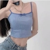 4 Knitting Contrast Color Bow Cropped Tank Top