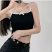 5 Knitting Contrast Color Bow Cropped Tank Top