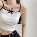 1 Knitting Contrast Color Bow Cropped Tank Top