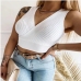 1 Leisure Deep V Solid Summer Tops For Women