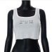 5 Leisure Sleeveless Letter Cropped Tank Top