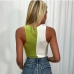 4 Leisure Time Contrast Color Ruched Tank Top