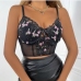 5 Sexy Embroidery Perspective Lace Flower Tank Top