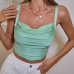 5 Sexy Pure Color Ruched Sleeveless Crop Tank Top 