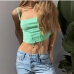 4 Sexy Sleeveless Drawstring Crop Tank Top