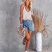 1 Sleeveless Knitting V Neck Camisole For Women